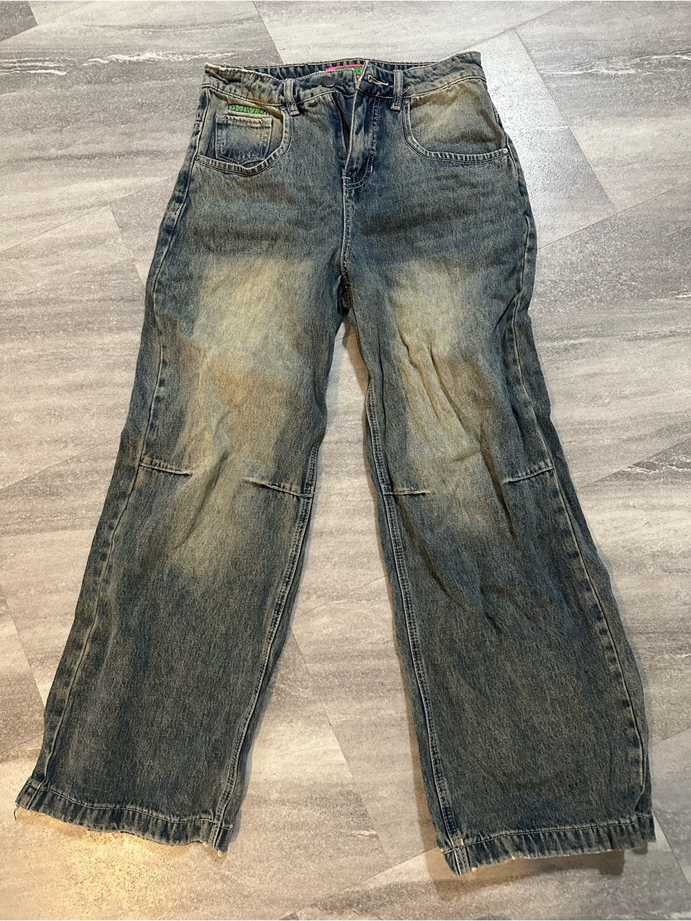 Empyre Extent Blue Wash Wide Leg Jeans 2